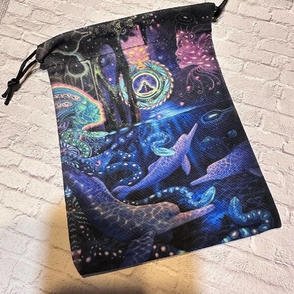 Mystical Sea Life Tarot And Oracle Graphic Drawstring Bag - Picture 1 of 4